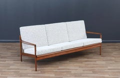 Expertly Restored - Ib Kofod-Larsen Sculpted Exoskeleton Walnut Sofa for Selig