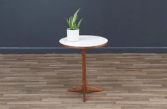 Expertly Restored - Mid-Century Modern Sculpted Walnut Tripod Side Table