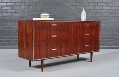 Expertly Restored - Danish Modern Rosewood Dresser w/ Steel Accents by Falster