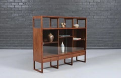 Expertly Restored - Paul McCobb "Delineator" Walnut & Glass Bookcase for Lane