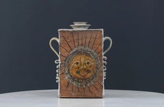 Vintage Studio Ceramic Sun Figure Pottery, Signed Johnson