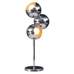 Mid-Century Modern Space Age 3-Globe Chrome Table Lamp