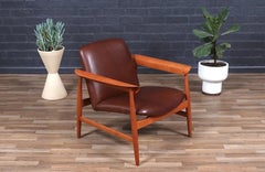Expertly Restored - Finn Juhl Model BO-118 Cognac Leather & Teak Lounge Chair