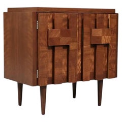 Expertly Restored - Single Mid-Century Brutalist "Staccato" Night Stand by Lane
