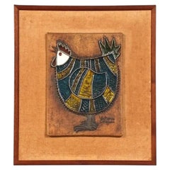 Victoria Littlejohn Ceramic Chicken Wall Plaque Art