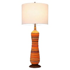 Mid-Century Modern Orange Glazed Ceramic Table Lamp by Phil-Mar