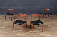 Niels Moller Model-75 Teak & Leather Dining Chairs