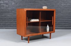Expertly Restored - Bernhard Pedersen and Son Teak & Glass Bookcase Credenza