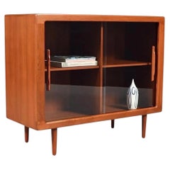 Expertly Restored - Bernhard Pedersen and Son Teak & Glass Bookcase Credenza