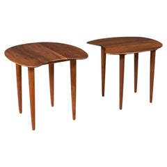 Expertly Restored -California Modern Sculpted Floating-Top Side Tables / Ace-Hi