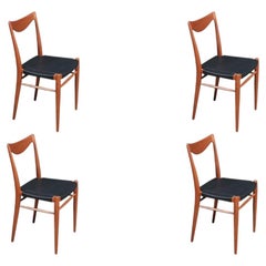 Sedie da pranzo in teak e pelle di Adolf Relling and Rolf Rastad, sapientemente restaurate