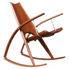 Expertly Restored - Californian Studio Modern Teak Rocking Chair by Leon Meyer
