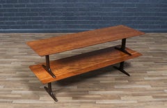 Expertly Restored - Mid-Century Modern Two-Tier Sculpted Bookshelf