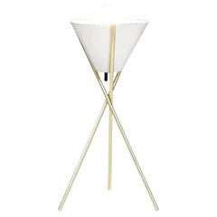 Lámpara de mesa trípode de latón Gerald Thurston para Lightolier