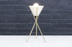 Lámpara de mesa trípode de latón Gerald Thurston para Lightolier