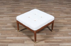 Taburete moderno sueco de Boucle y cuero, restaurado por expertos, de Folke Ohlsson para Dux