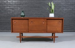 Mid Century Modern Floating Style Walnut Credenza
