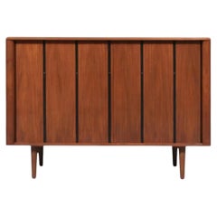 Expertly Restored- California Modernist Walnut Tambour-Door Credenza by Barzilay