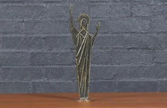 Sculpture en bronze du Christ moderniste autrichien du milieu du siècle par Franz Hagenauer