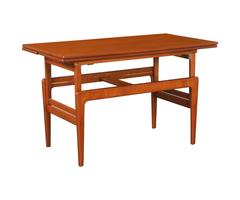 Danish Modern “Morphing” Teak Coffee, Console or Dining Table