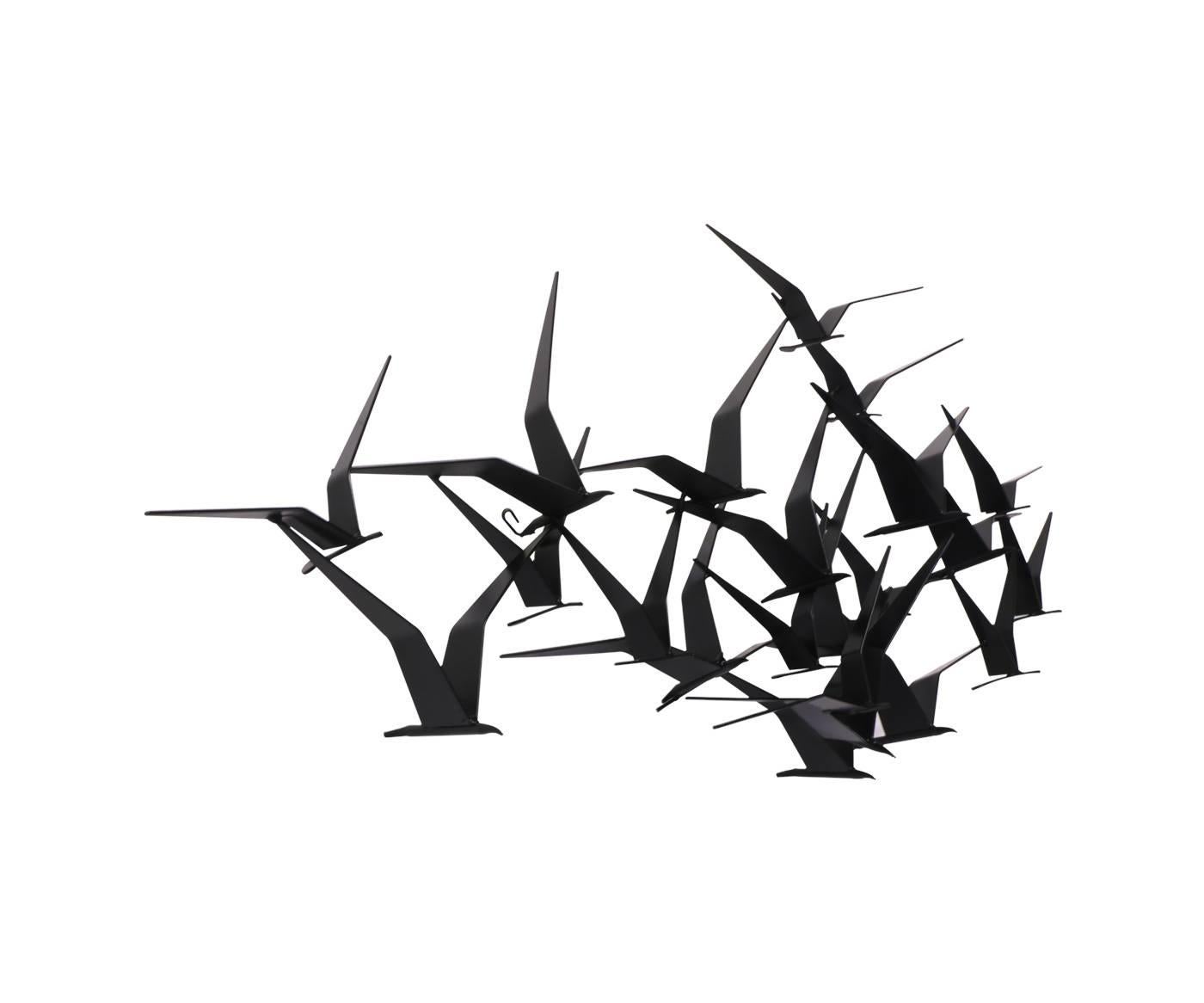 Mid-Century Modern Curtis Jere “Birds in Flight” Wall Art Iron Sculpture for Artisan House