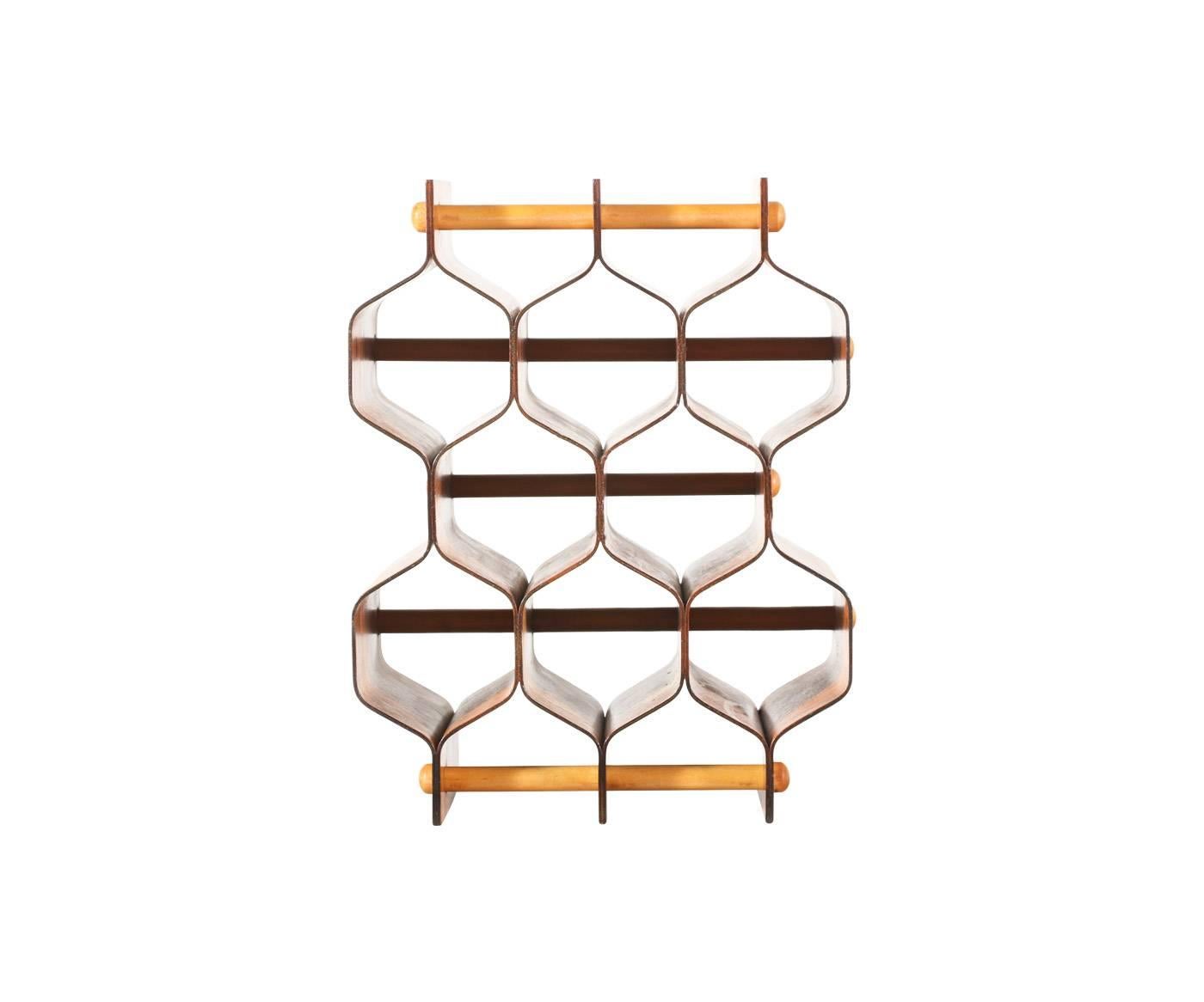 Torsten Johansson “Honeycomb” Rosewood Wine Rack for AB Formträ In Excellent Condition In Los Angeles, CA