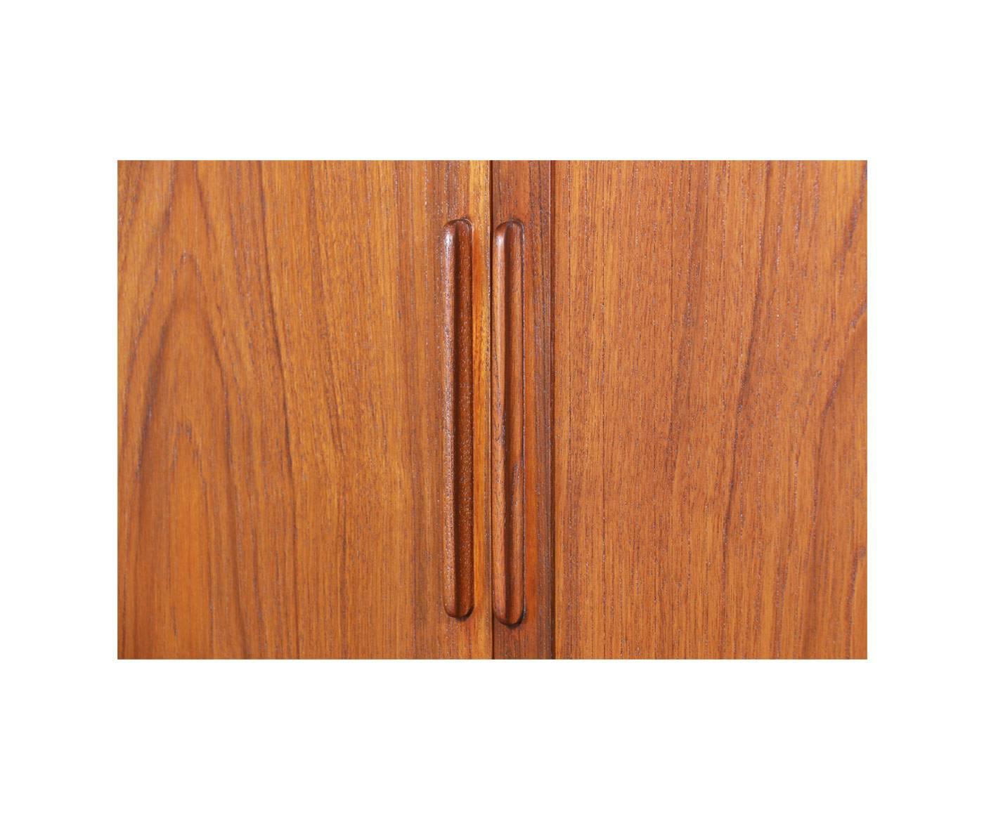 Danish Modern Teak Tambour Door Cabinet by Dyrlund In Excellent Condition In Los Angeles, CA