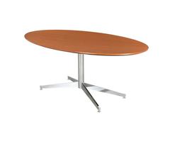 Florence Knoll Oval Walnut Dining Table with Chrome Base