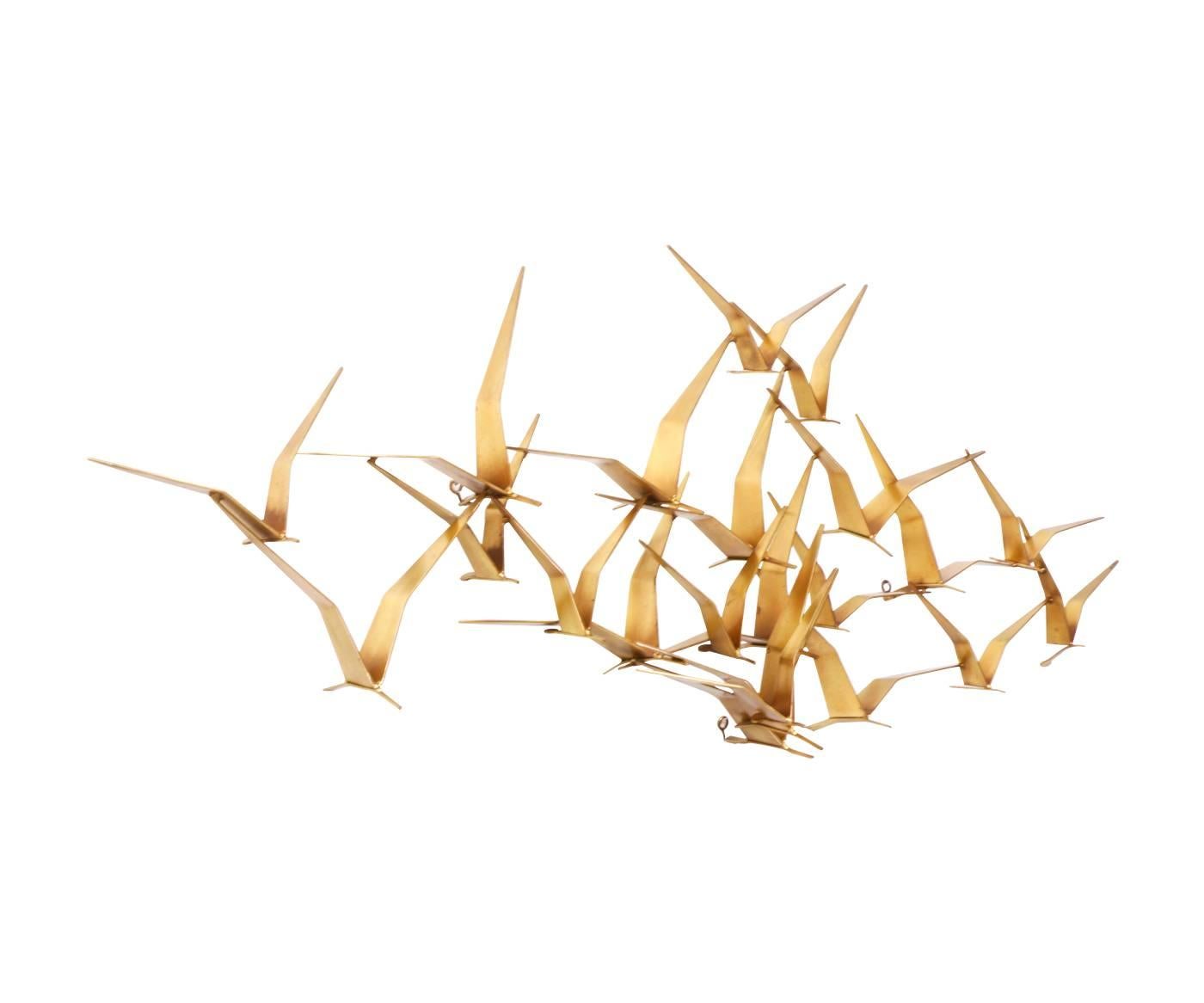 Mid-Century Modern Curtis Jere “Birds in Flight” Wall Art Sculpture for Artisan House