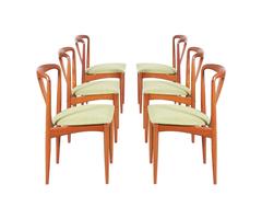 Johannes Andersen “Julianne” Teak Dining Chairs for Uldum Møbelfabrik