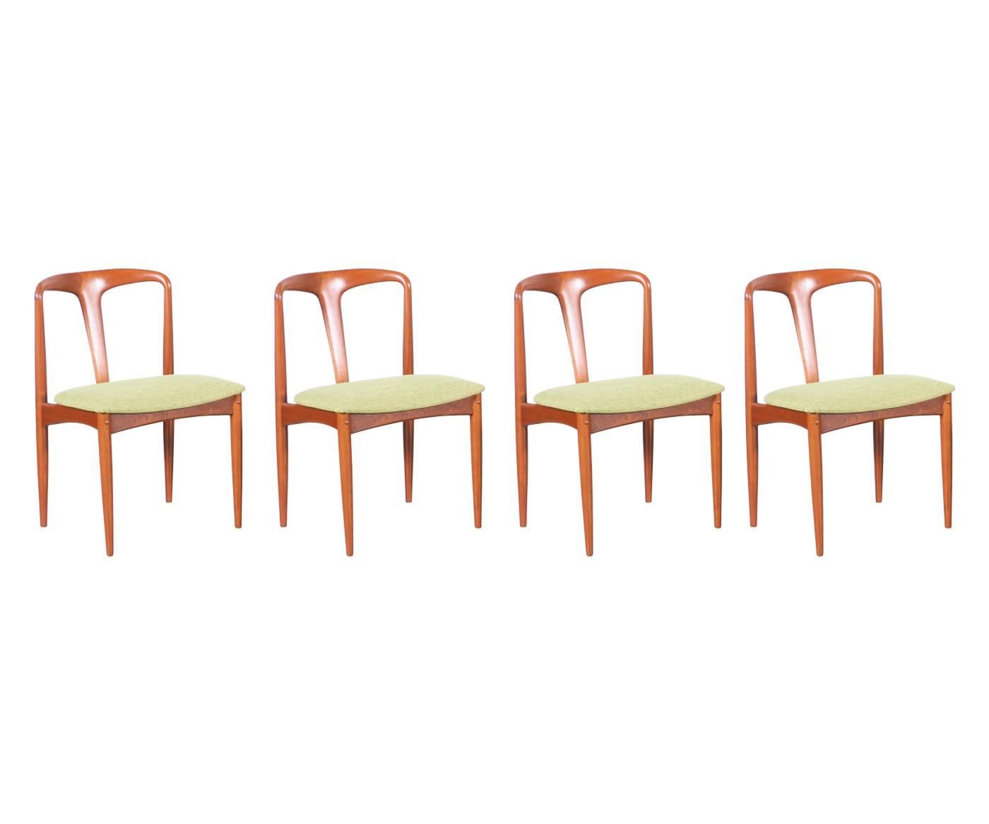 Mid-Century Modern Johannes Andersen “Julianne” Teak Dining Chairs for Uldum Møbelfabrik
