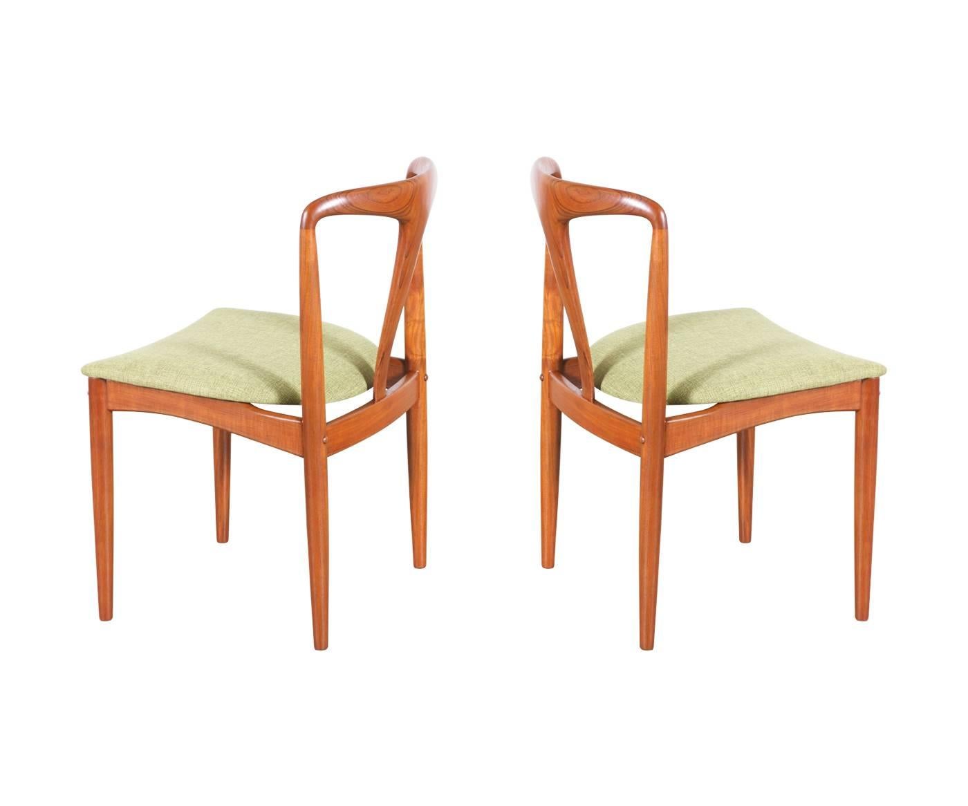 Danish Johannes Andersen “Julianne” Teak Dining Chairs for Uldum Møbelfabrik