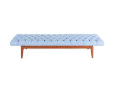 Mid-Century Button Tufted Bench