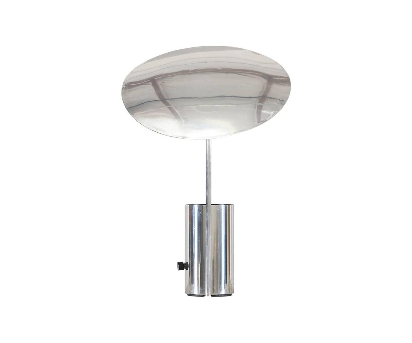 Mid-Century Modern George Nelson “Half-Nelson” Chrome Reflector Lamp for Koch and Lowy