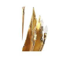 Large Tom Greene Torch Cut Brutalist Chandelier for Feldman Co