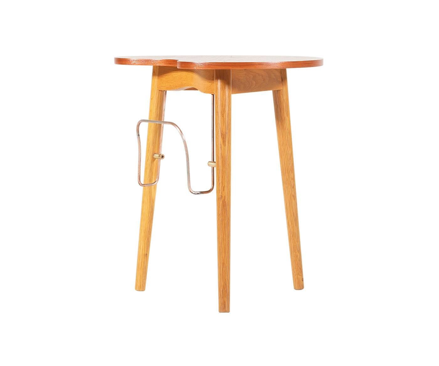 Mid-20th Century Danish Modern Side Table with Cigar Ashtray and Magazine Rack