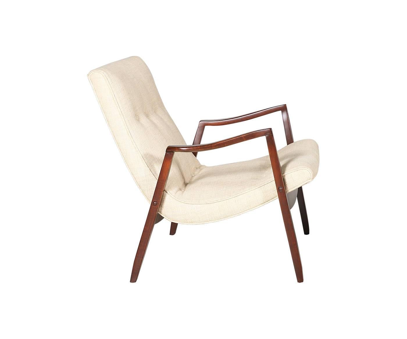 Milo Baughman “Scoop” Lounge Chair with Ottoman for Thayer Coggin In Excellent Condition In Los Angeles, CA