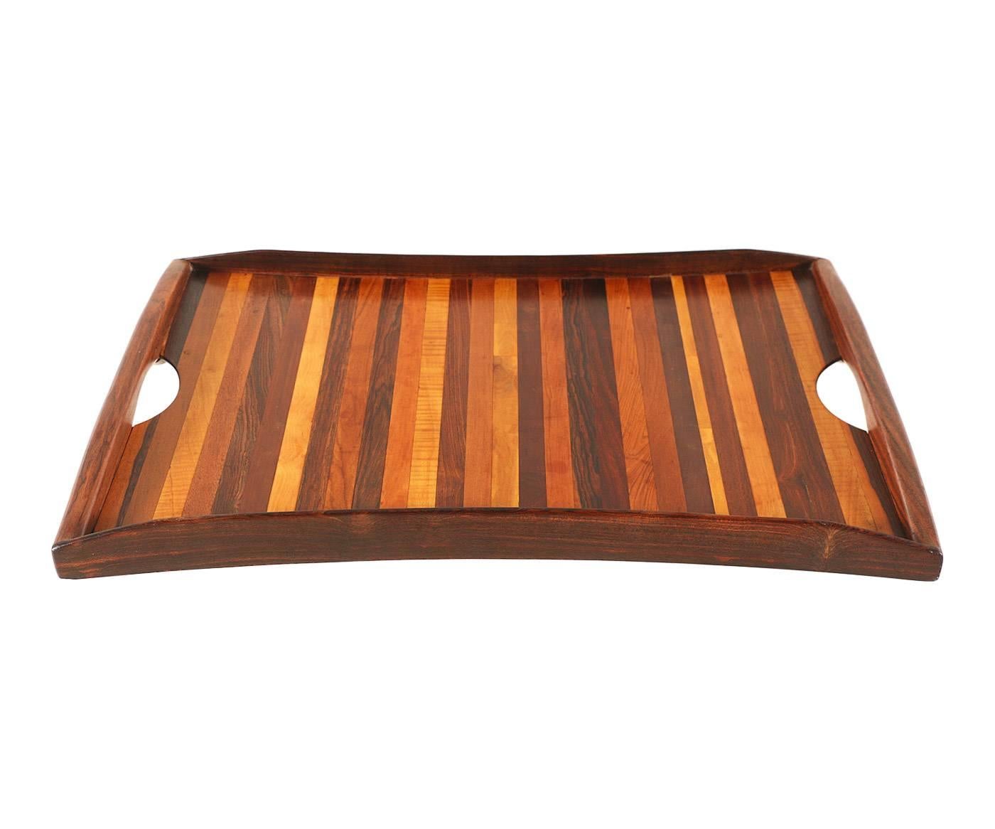 Mid-Century Modern Donald Shoemaker Exotic Multi-Wood Serving Tray