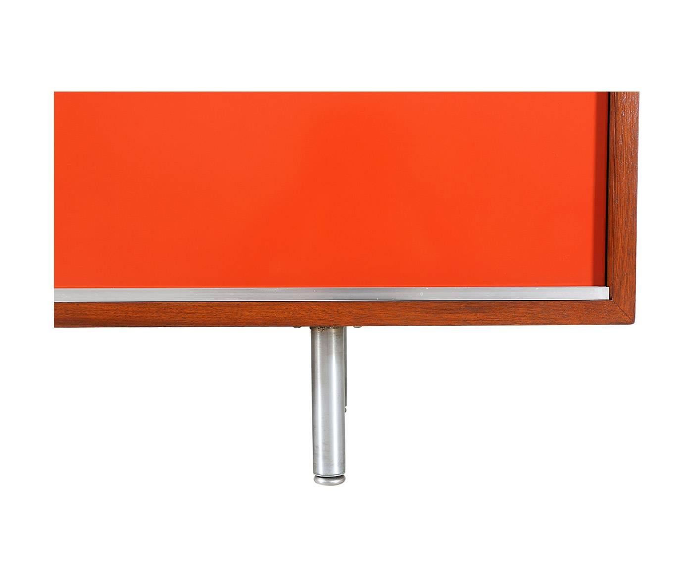 Aluminum George Nelson Credenza with Color Door Panels for Herman Miller
