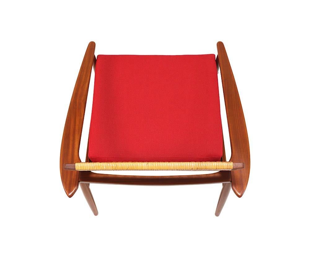 Mid-Century Modern Hans Olsen Caned Lounge Chairs for Juul Kristensen