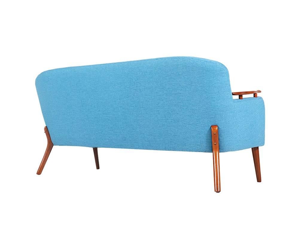 Mid-20th Century Danish Modern Sofa with Accent Teak Armrest