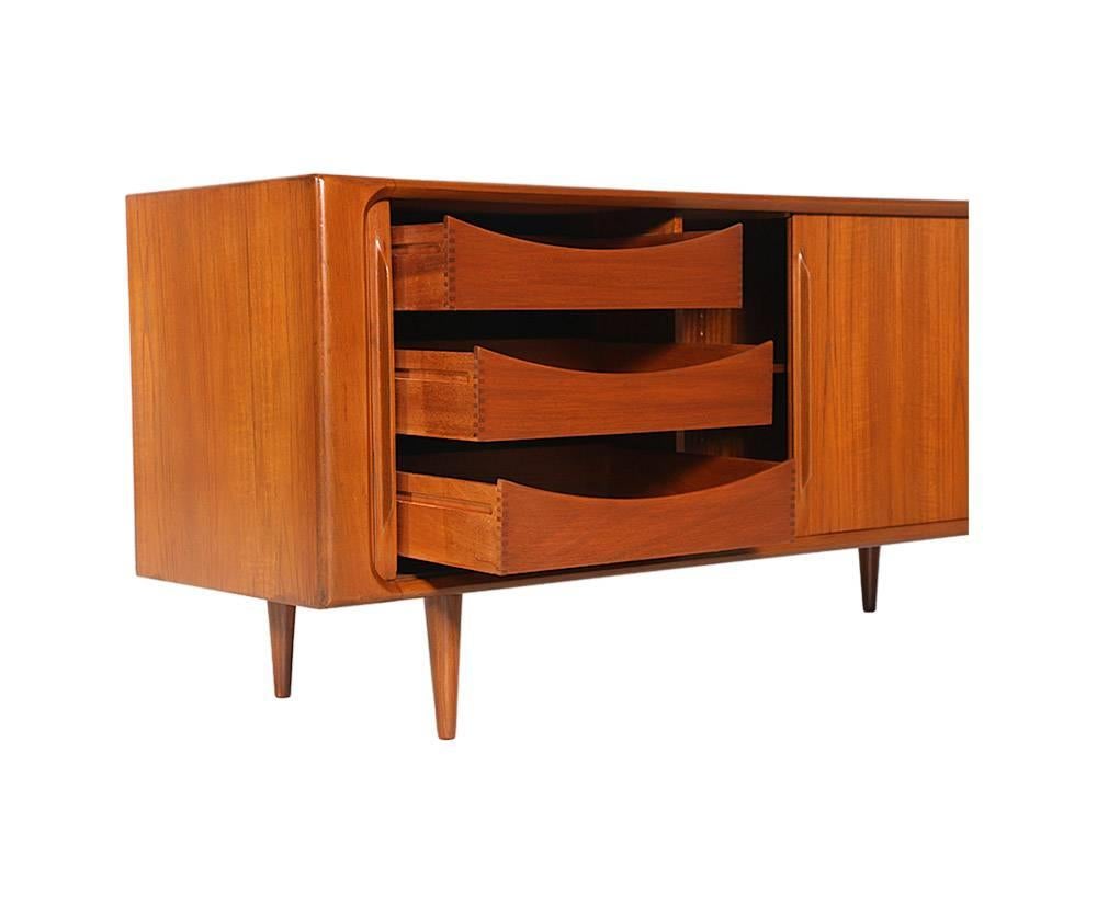 Danish Bernhard Pedersen and Søn Tambour Door Teak Credenza