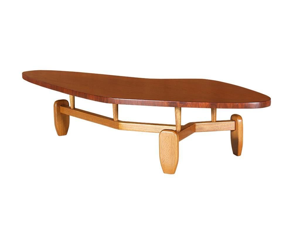 John Keal “Outrigger” Floating Top Coffee Table for Brown Saltman In Excellent Condition In Los Angeles, CA