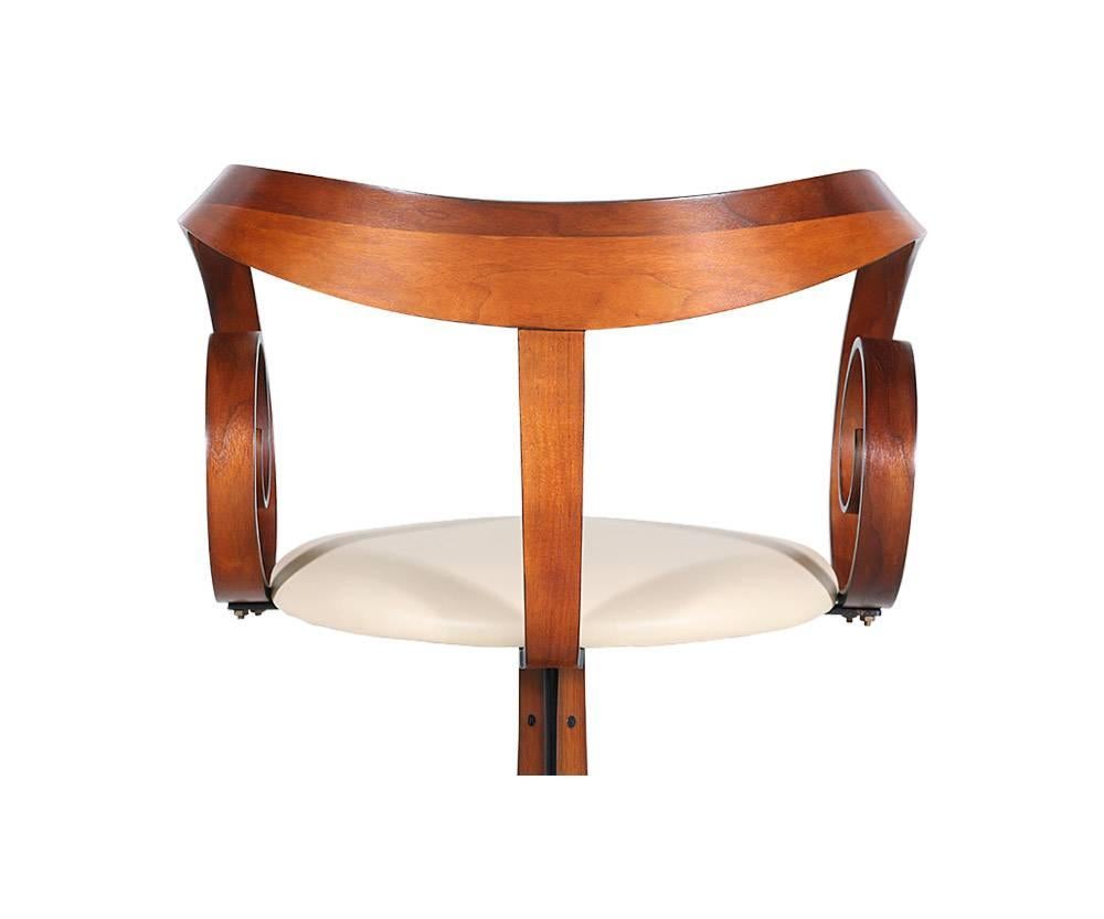 Leather Rare George Mulhauser “Scroll” Chair for Plycraft