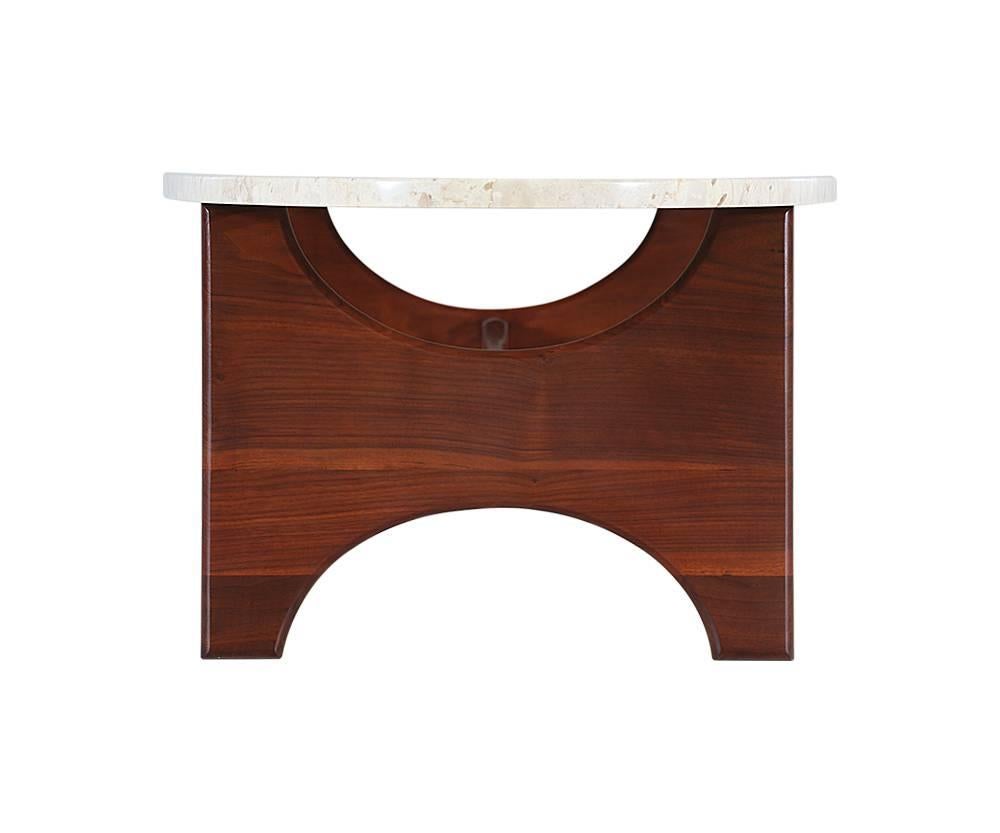 American Surfboard Style Top Coffee Table with Sculpted Base