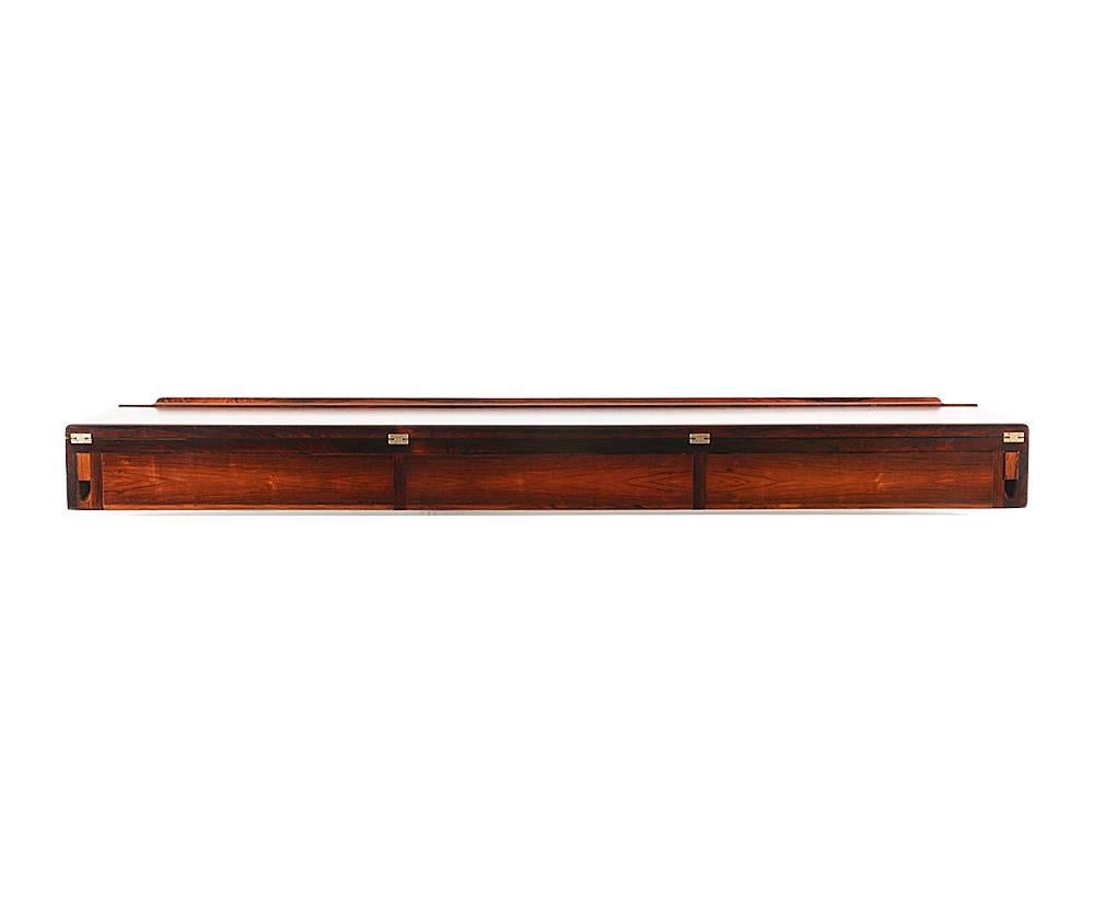 Mid-20th Century Arne Hovmand-Olsen Wall-Mounted Rosewood Console Table or Desk