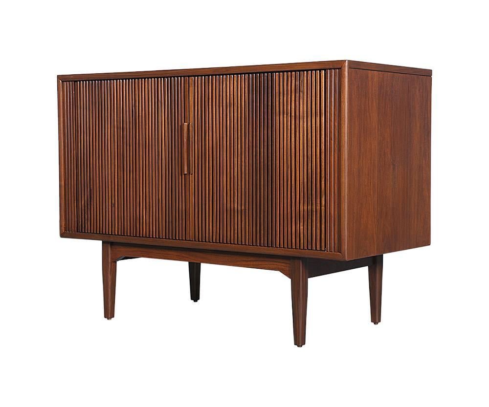 Mid-Century Modern Kipp Stewart “Declaration” Tambour Door Credenza for Drexel