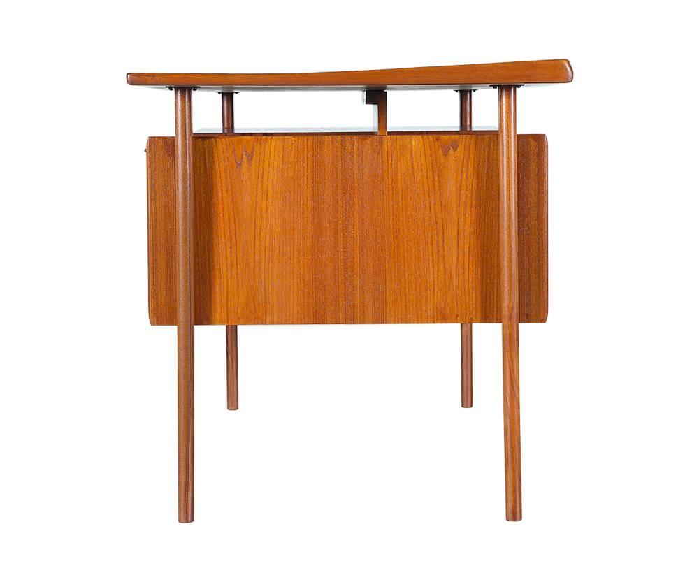 Danish Peter Lovig Nielsen Floating Top Executive Teak Desk