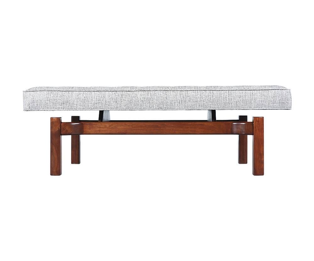 American Mid-Century Modern Floating Tufted Bench