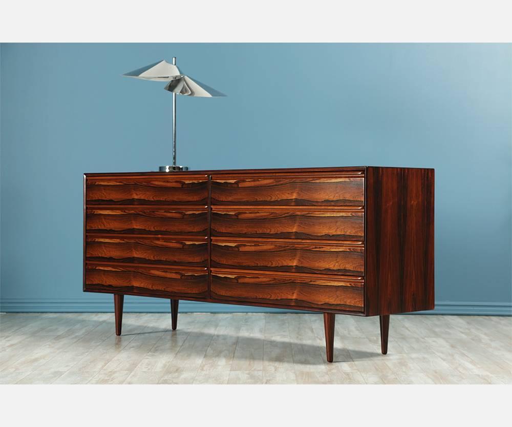 Manufacturer: Westnofa
Period/Style: Mid-Century Modern
Country: Norway
Date: 1960s

Dimensions: 31.5?H x 71.25?W x 18?D
Materials: Rosewood
Condition: Excellent, newly refinished
Number of items: one
ID number: 5137.